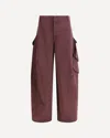 Alaïa Women Barrel Cargo Pants In Burgundy