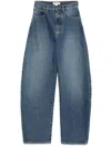 Alaïa Alaia Rounded Blue Jeans With Faded Effect Women In Blue