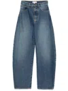 Alaïa Alaia Rounded Blue Jeans With Faded Effect Women In Blue