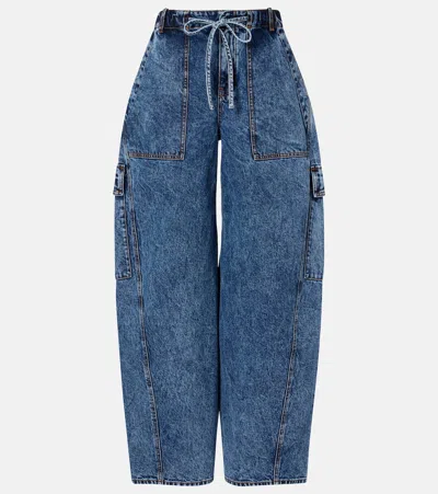 Alaïa Barrel-leg Jeans In Blue