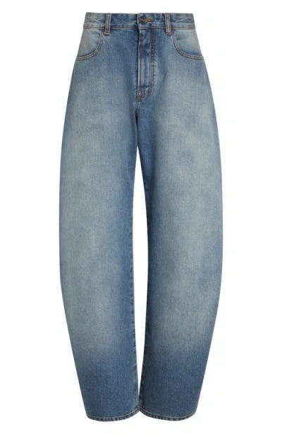 Alaïa Barrel Leg Jeans In Blue