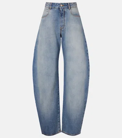 Alaïa Barrel-leg Jeans In Blue