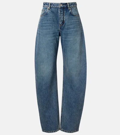 Alaïa Barrel-leg Jeans In Blue