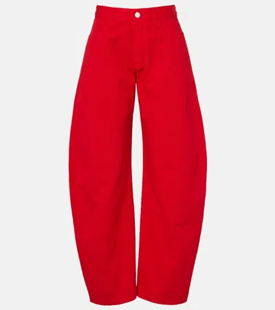 Alaïa Barrel-leg Jeans In Red