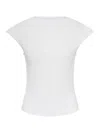 Alaïa Basic T-shirt With Curved Hem In White