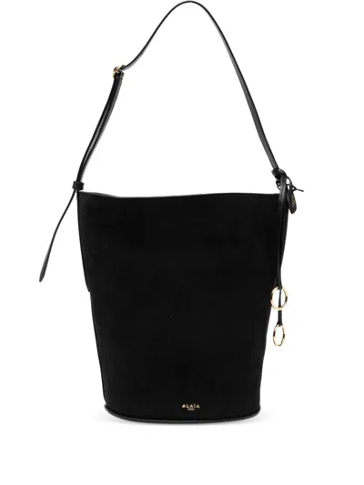 Alaïa Alaia Basket Bag S Black Suede Black Leather