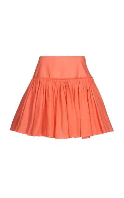 Alaïa Basque Cotton-blend Mini Skirt In Pink