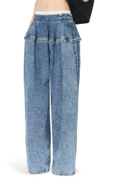 Alaïa Basque Jeans In Bleu Neige