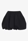 Alaïa Voluminous Pleated Skirt With Sculptural Design In Black
