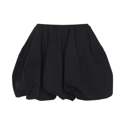 Alaïa Voluminous Pleated Skirt With Sculptural Design In Blue