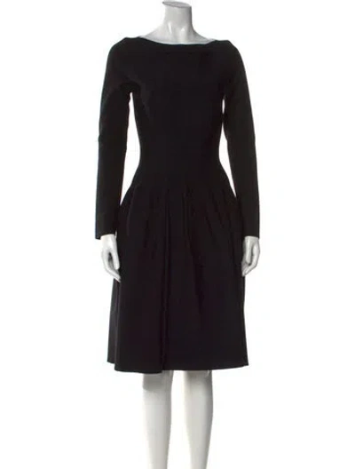 Pre-owned Alaïa Bateau Neckline Knee-length Dress In Black
