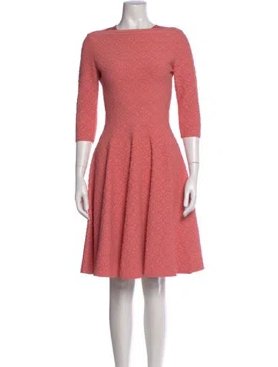 Pre-owned Alaïa Bateau Neckline Knee-length Dress In Pink