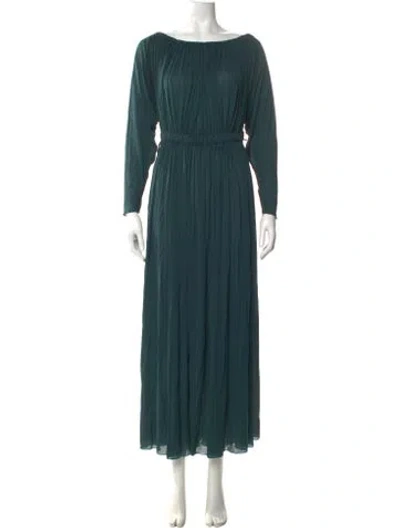 Pre-owned Alaïa Bateau Neckline Long Dress In Green