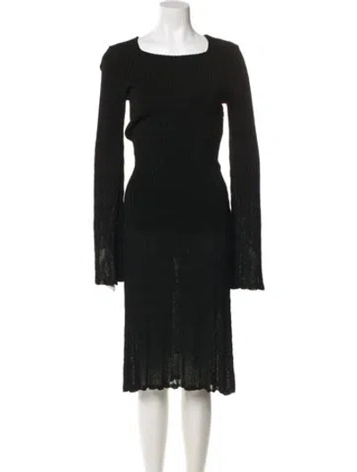 Pre-owned Alaïa Bateau Neckline Midi Length Dress In Blue