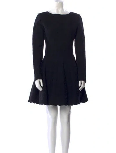 Pre-owned Alaïa Bateau Neckline Mini Dress In Black