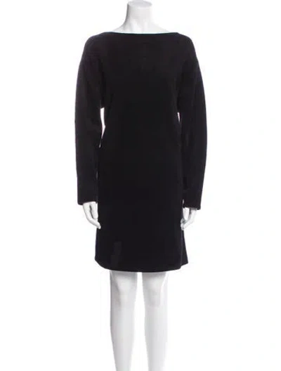 Pre-owned Alaïa Bateau Neckline Mini Dress In Black