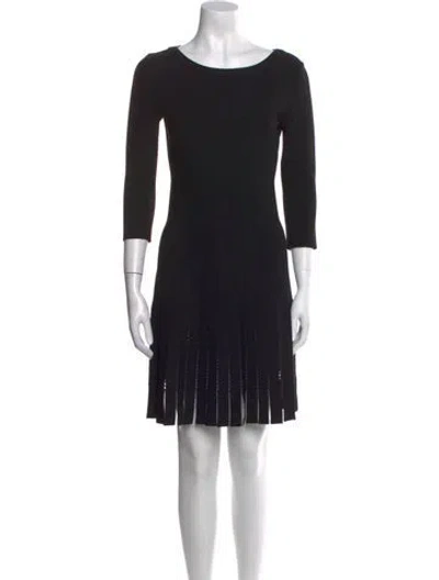 Pre-owned Alaïa Bateau Neckline Mini Dress In Black