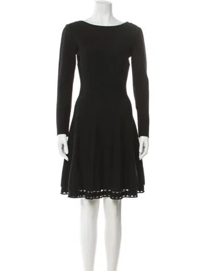 Pre-owned Alaïa Bateau Neckline Mini Dress In Black