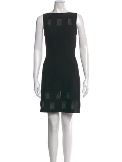 Pre-owned Alaïa Bateau Neckline Mini Dress In Black