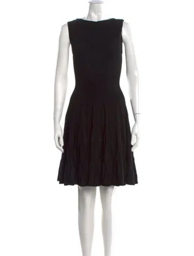 Pre-owned Alaïa Bateau Neckline Mini Dress In Black