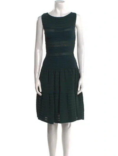 Pre-owned Alaïa Bateau Neckline Mini Dress In Green