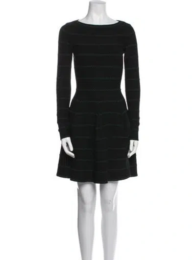 Pre-owned Alaïa Bateau Neckline Mini Dress In Multi