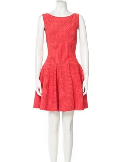 Pre-owned Alaïa Bateau Neckline Mini Dress In Pink