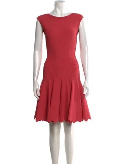 Pre-owned Alaïa Bateau Neckline Mini Dress In Pink
