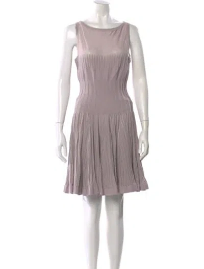 Pre-owned Alaïa Bateau Neckline Mini Dress In Purple