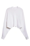 Alaïa Batwing Linen & Cotton Sweater In White