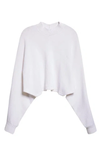Alaïa Batwing Linen & Cotton Sweater In White