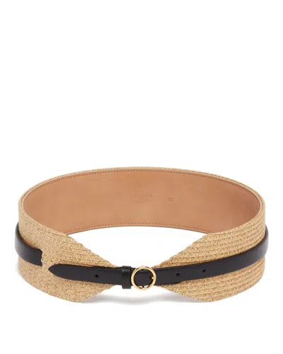 Alaïa Beige And Black Double Wide Belt In Neutral
