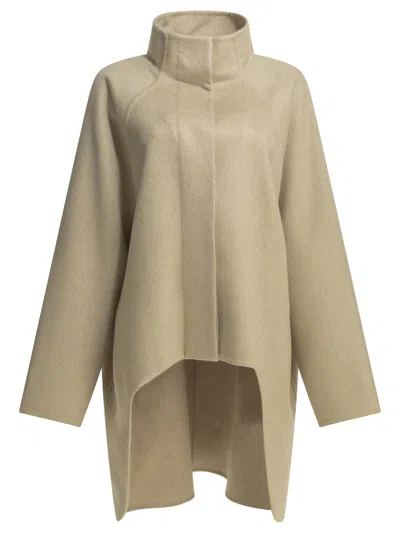 Alaïa Alaia Long Asymmetrical Cashmere Coat In Neutral