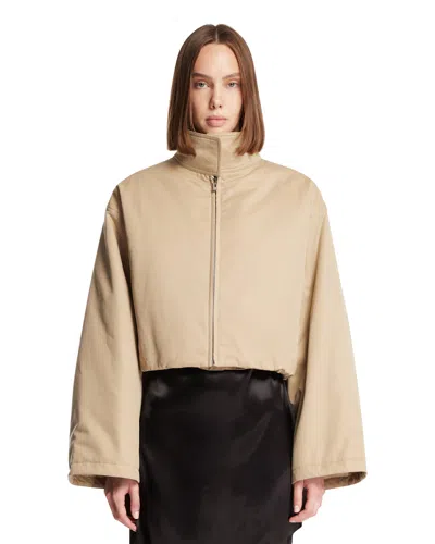 Alaïa Beige Bomber Jacket In Brown