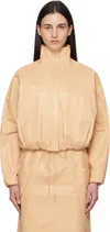 Alaïa Beige Calfskin Windbreaker Jacket In Neutral