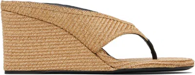 Alaïa Beige Cube Thong Mule Sandals
