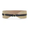 Alaïa Woven Paper Straw Belt With Gold Buckle In Gold