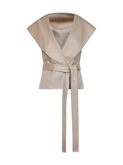 Alaïa Beige Double-face Cashmere Hooded And Belted Jacket In Nude