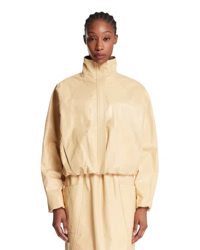 Alaïa Beige Leather Jacket In Neutral