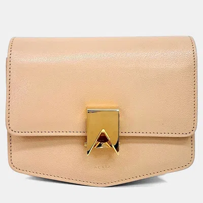 Pre-owned Alaïa Beige Leather Le Papa Small Shoulder Bag