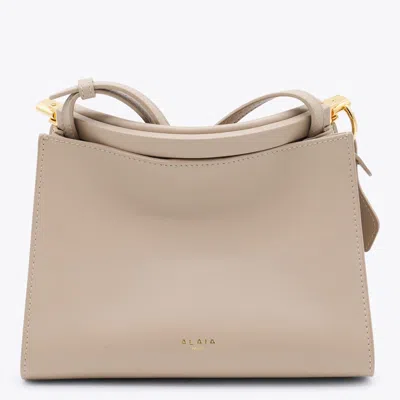Alaïa Alaia Beige Leather Small Square Crossbody Bag In Nude