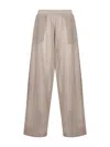 Alaïa Beige Silk And Linen Knit Wide-leg Trousers In Sand