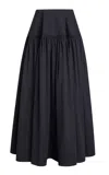 Alaïa Bell Cotton Poplin Maxi Skirt
