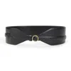 Alaïa Large Calf Leather Belt With Gold-tone Buckle In Black