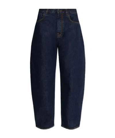 Alaïa Belt Loop Denim Trousers In Blue