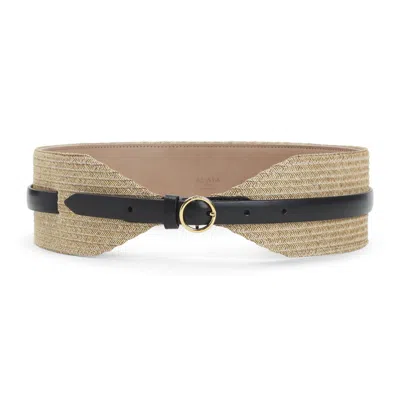 Alaïa Beige Double Large Belt In Gold