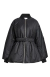 Alaïa Belted Bomber In Noir Alaia