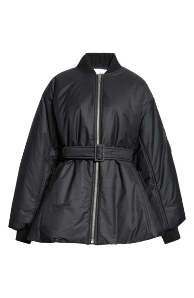 Alaïa Belted Bomber In Noir Alaia