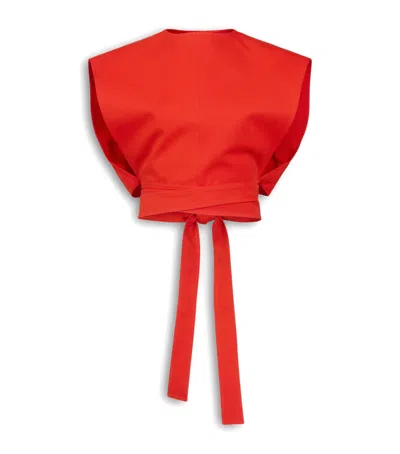 Alaïa Belted Crop Top In Brown