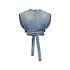Alaïa Alaia Faded Blue Cotton Belted Top In Blue